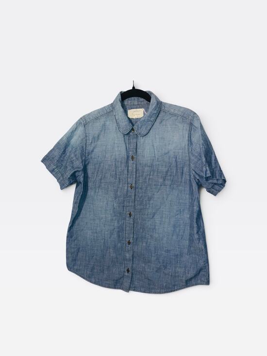 Current/Elliott Tops - Current/Elliott  Chambray Short Sleeve Button Down Shirt sz L